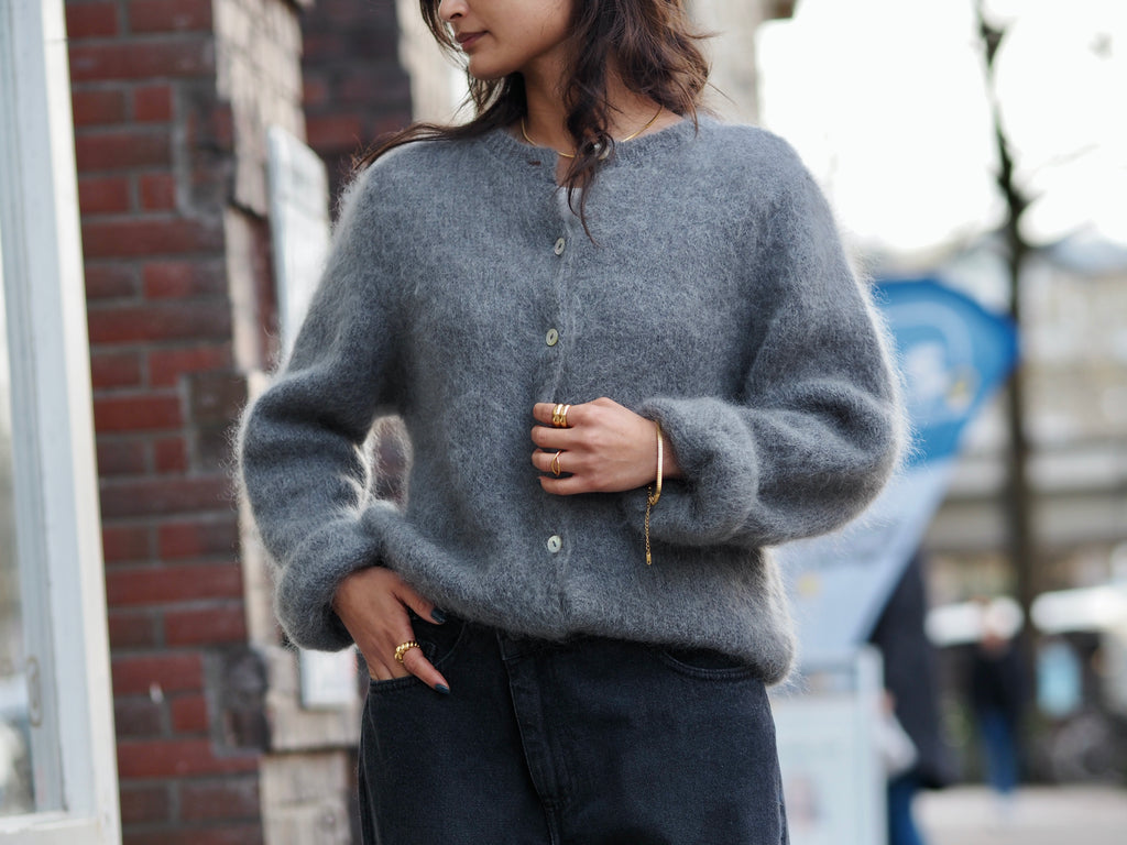 Mohair Strickjacke Grau– Die Pampi